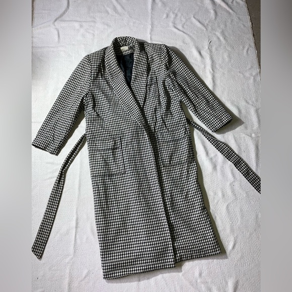 Esprit VINTAGE Long Wool Houndstooth Belted Jacket - Picture 14 of 16